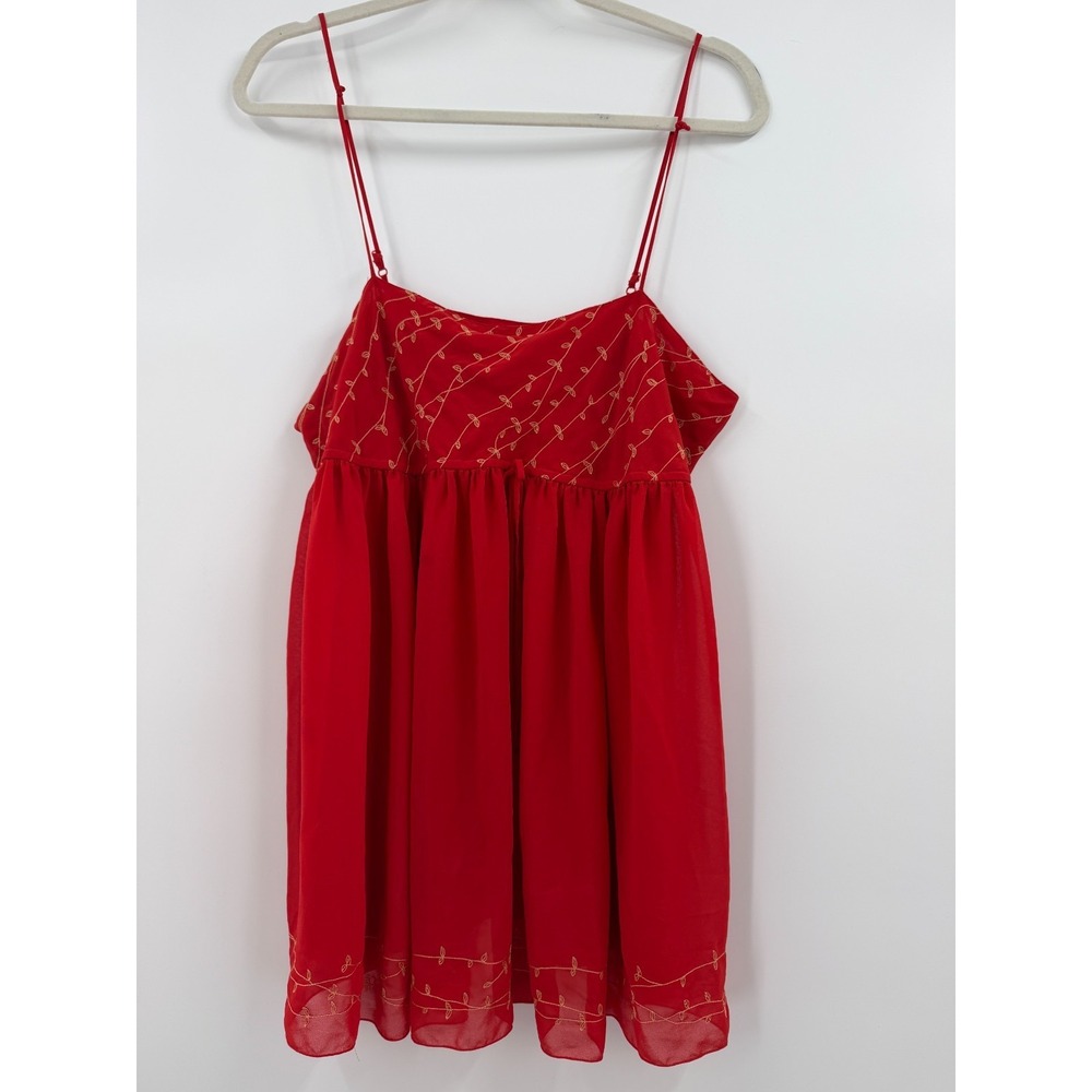 Victorias Secret Womens Babydoll Slip Dress M Red Y2K Coquette Fairycore